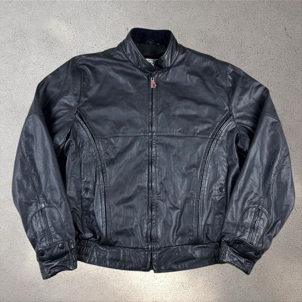 Vintage Firstgear Hein Gericke Leather Motorcycle Jacket Men's XL‎ Tall